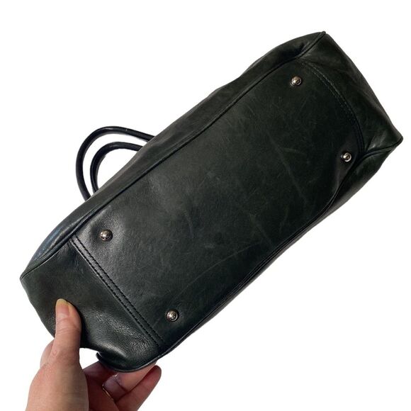 Banana Republic Deep Green Soft Leather Medicine Doctor’s Bag Magnetic Closure - Picture 10 of 15